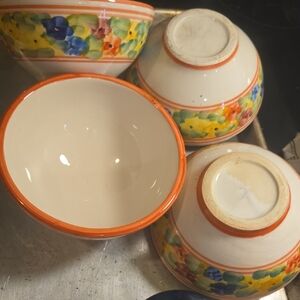 Colorful Floral Ceramic Bowls